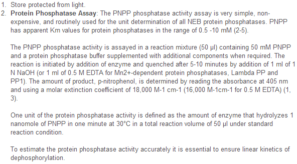 p-Nitrophenyl Phosphate (PNPP)--NEB酶试剂